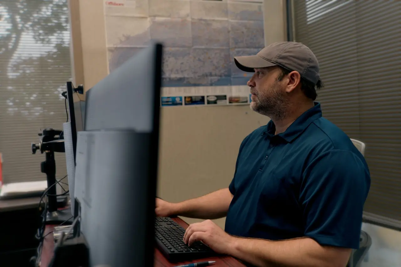 An On Site coordinator reviews offshore operations and medical records